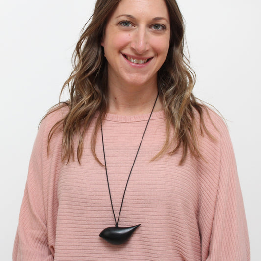 Black Robin Pendant Necklace