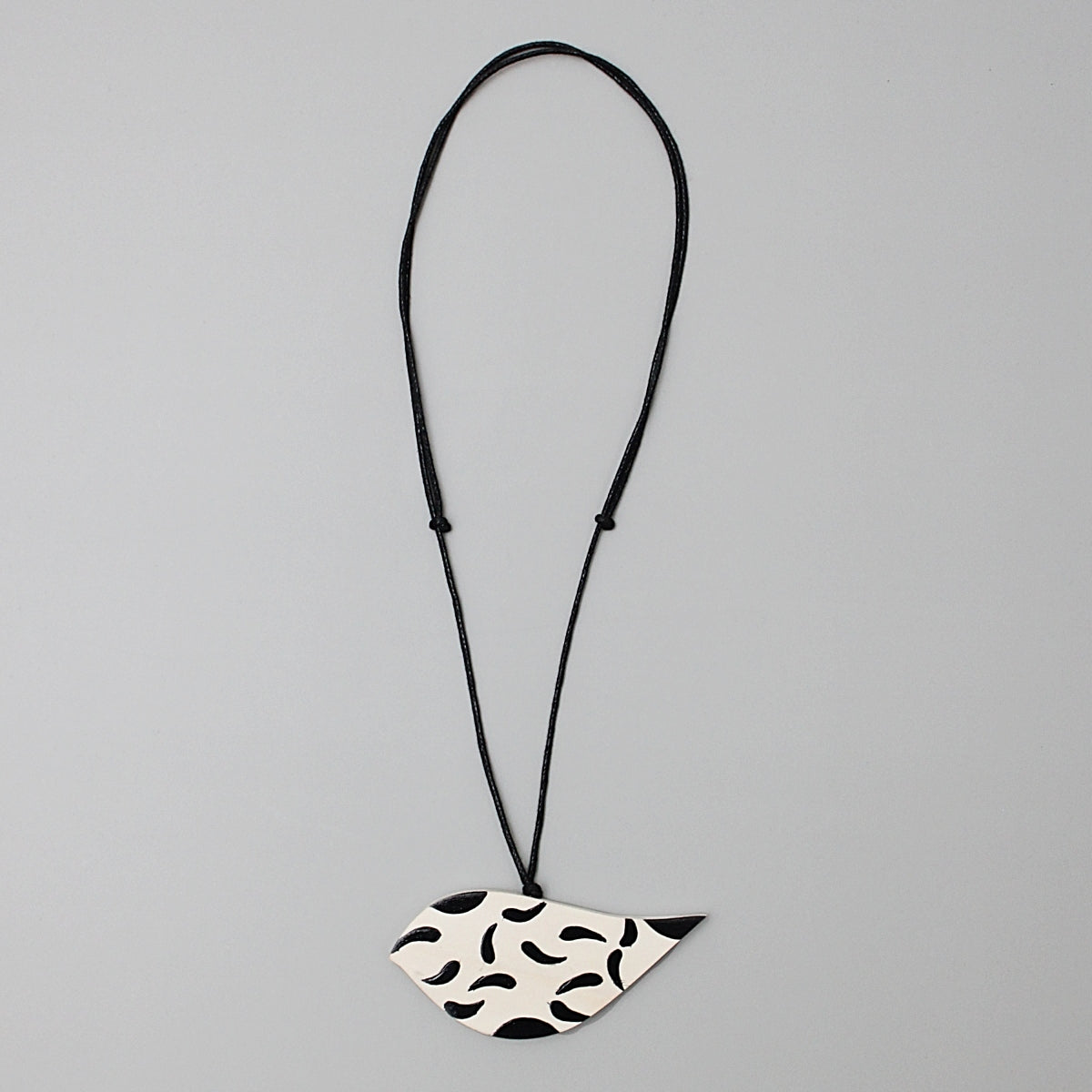 Black and White Robin Pendant Necklace
