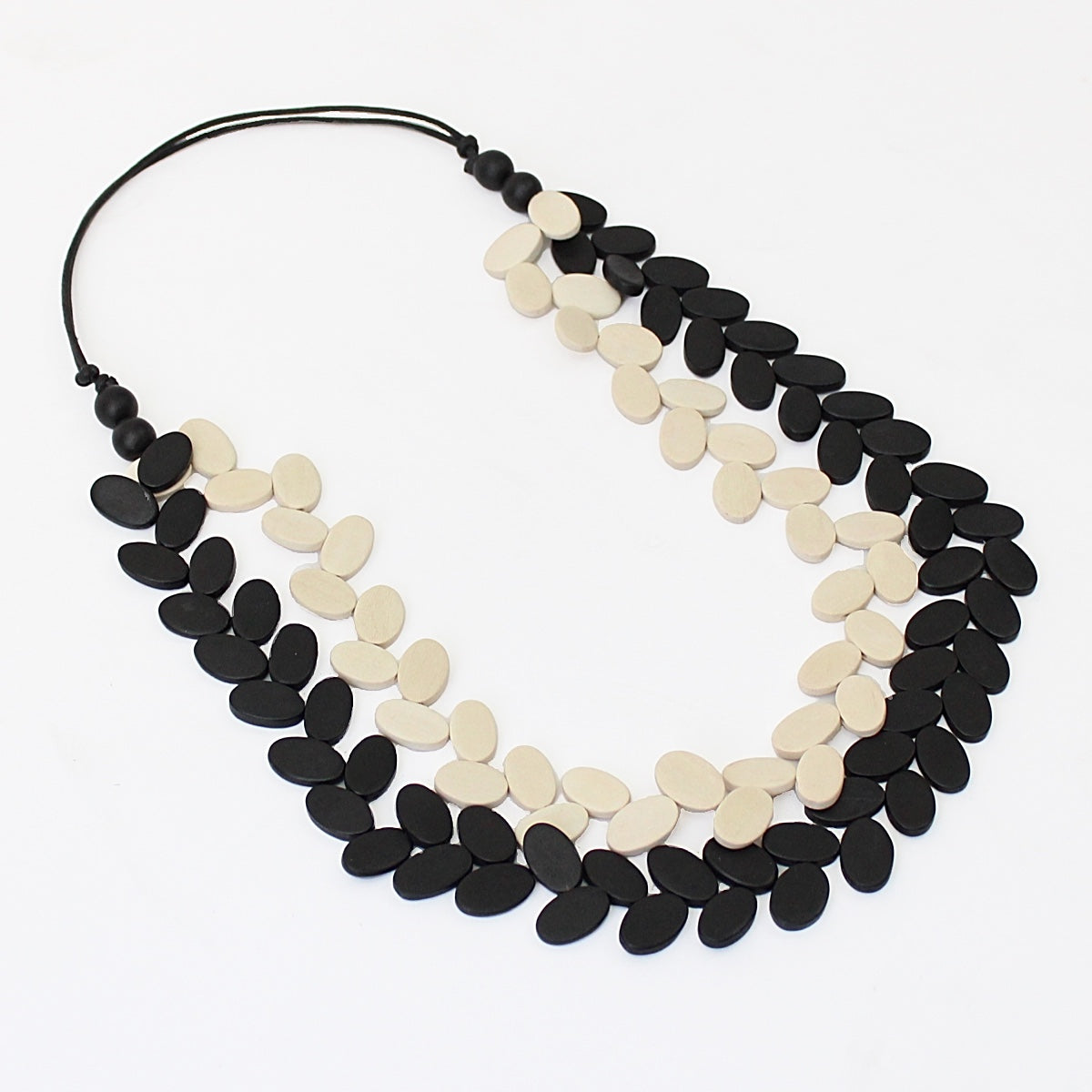 Natural and Black Double Strand Petra Necklace