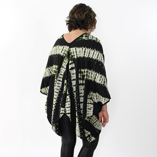 Green Tye Dye Striped Blouse