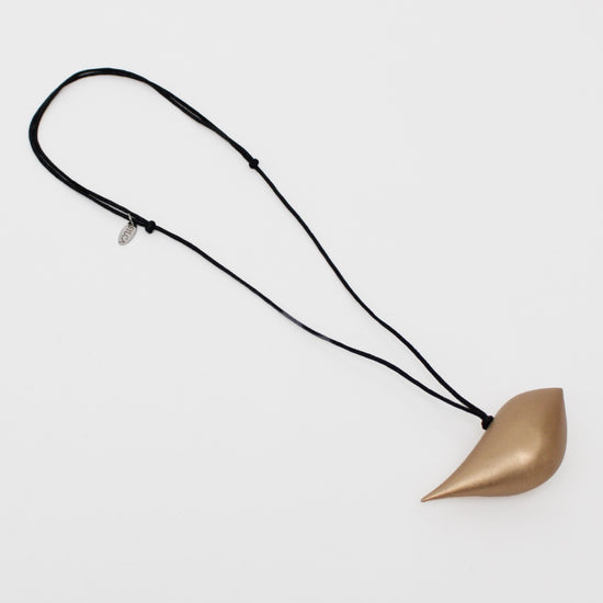 gold wooden bird necklace