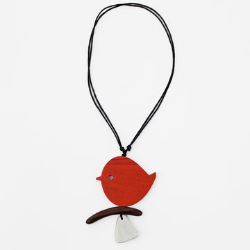 Orange bird necklace