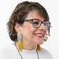 Black and Red Tassel Decoupage Zoey Earrings