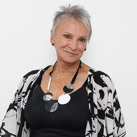 Black and White Eliana Resin Necklace - Sylca Designs - Chunky Jewelry 