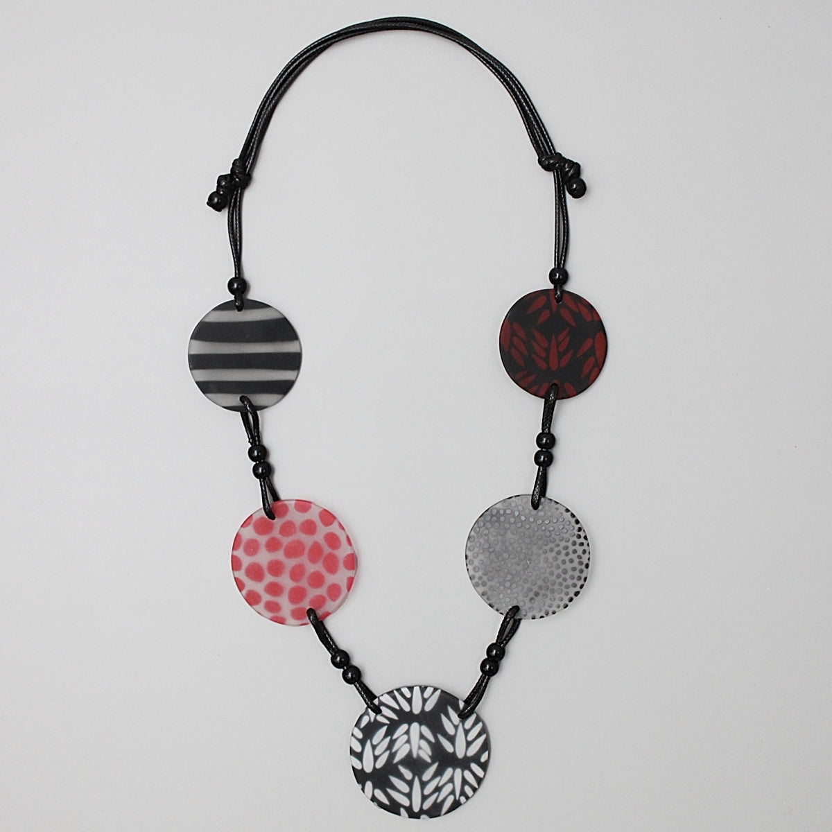 Black and Red Multi Design Shay Necklace