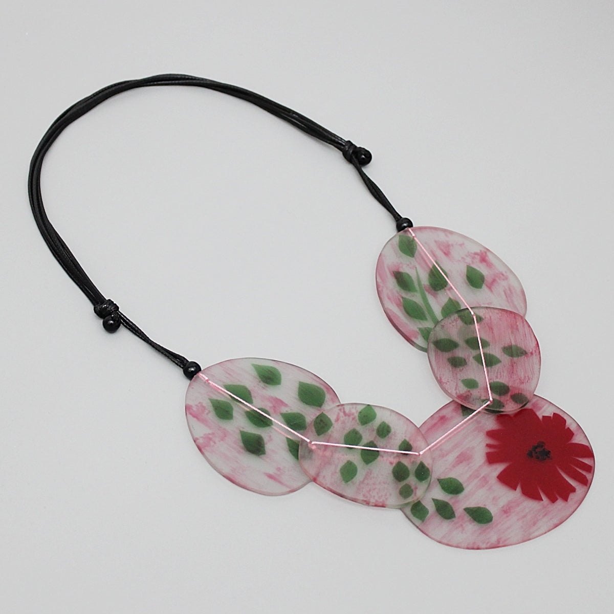 Red Veronica Frosted Flower Necklace