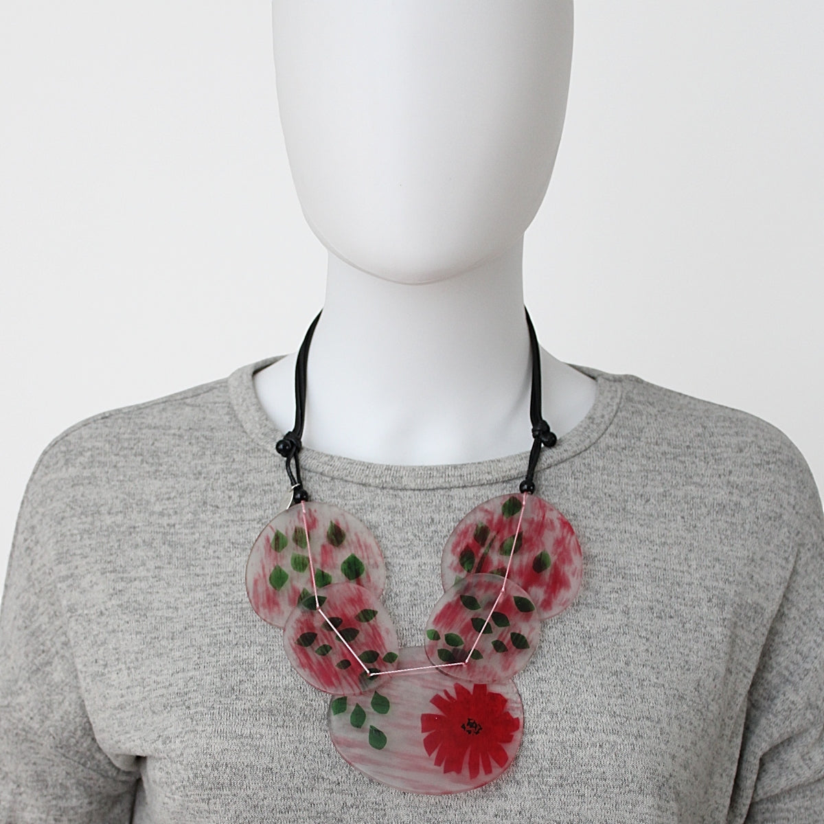 Red Veronica Frosted Flower Necklace