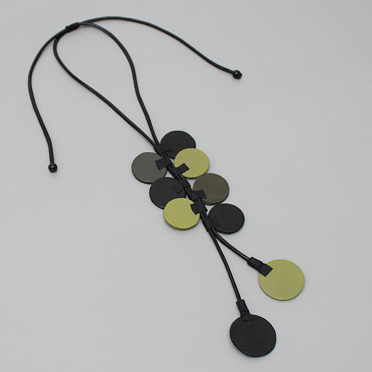 Olive Leather Arabella Pendant Necklace