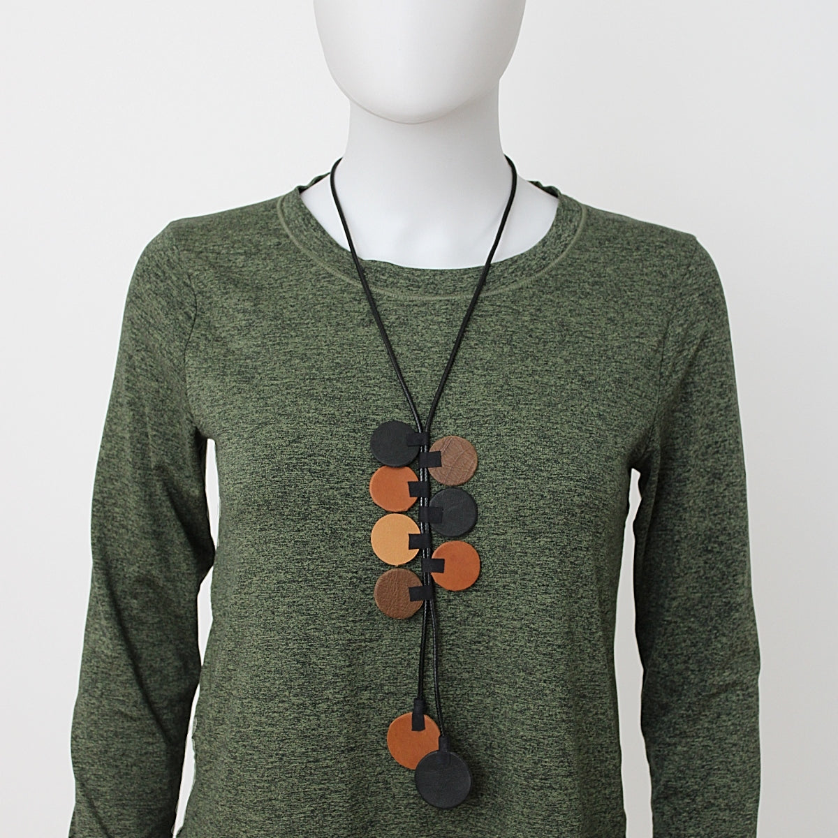 Brown Leather Arabella Pendant Necklace