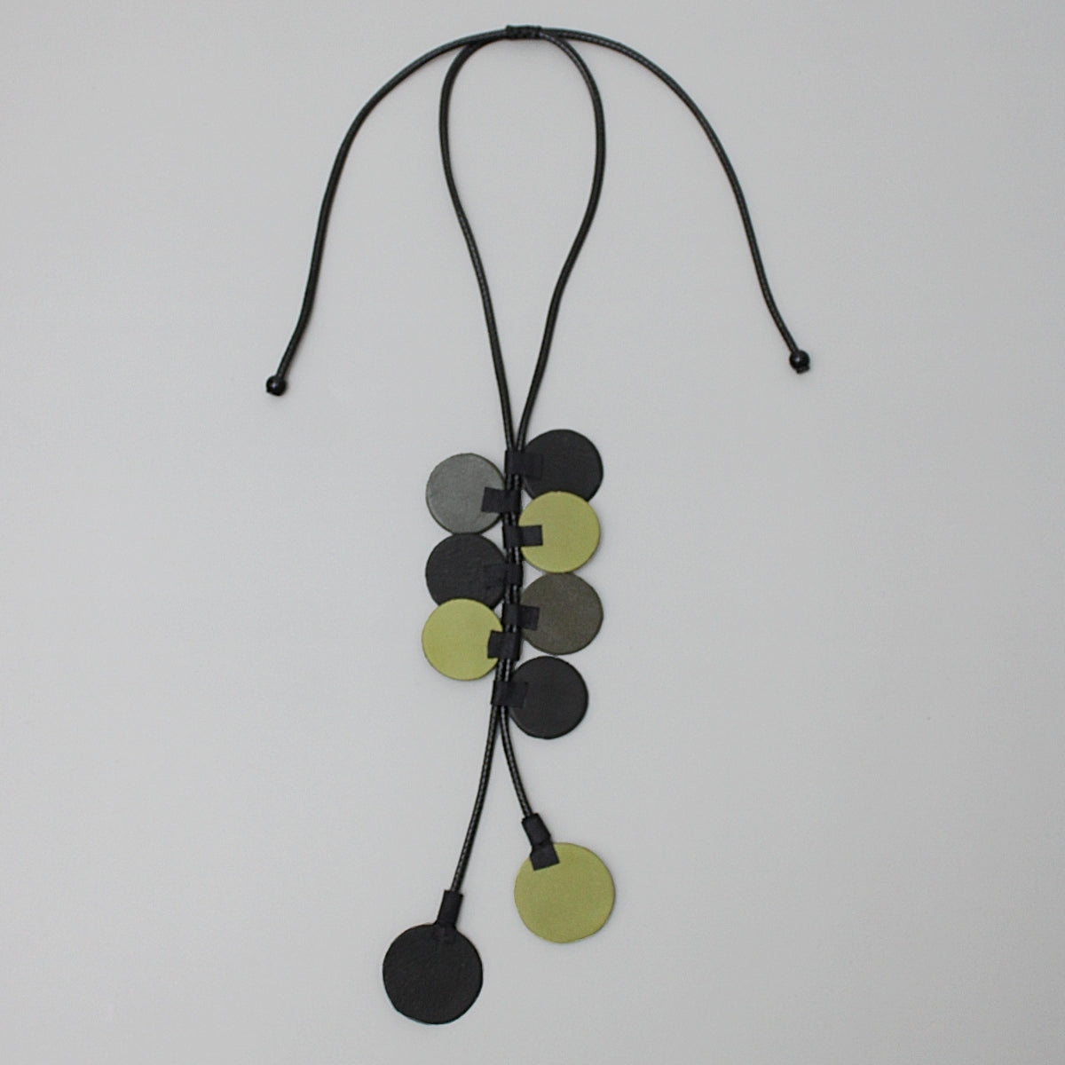 Olive Leather Arabella Pendant Necklace
