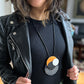 Harper Leather Circle Necklace Camel