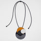 Harper Leather Circle Necklace Camel