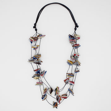 Multi Salise Four Strand Leather Necklace