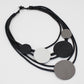 Grey Lydtel Leather Multi-Strand Necklace