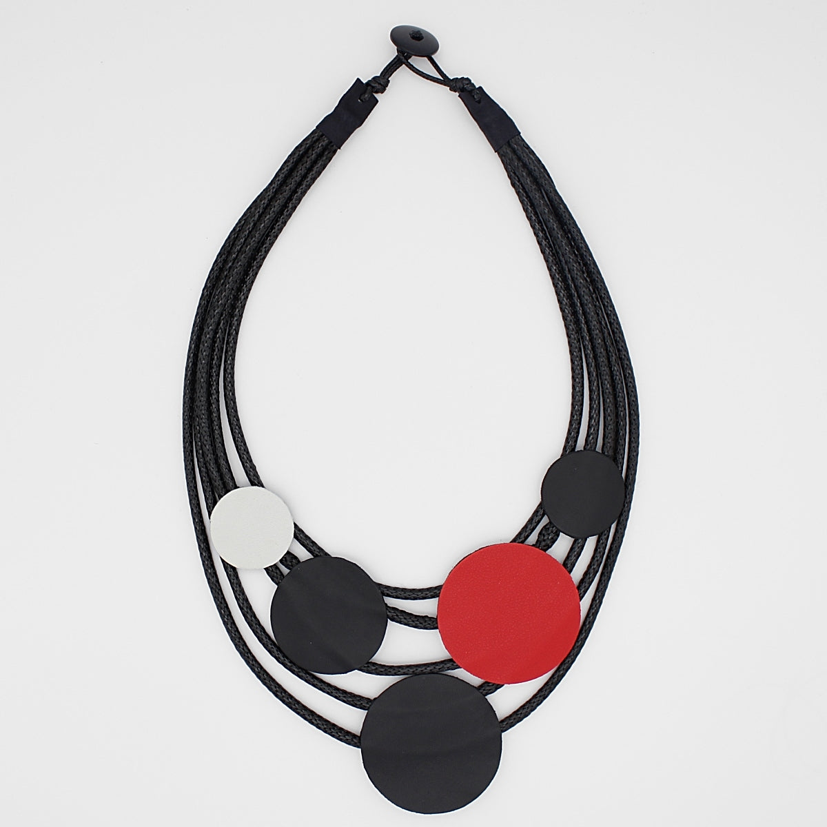 Red Lydtel Leather Multi-Strand Necklace