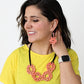 Peach Elyse Beaded Earrings