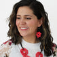 Red Elyse Beaded Earrings