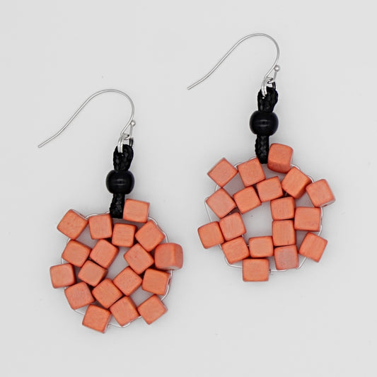 Peach Elyse Beaded Earrings