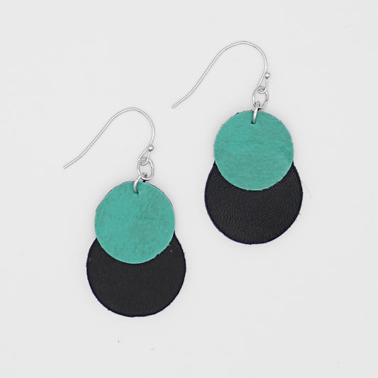 Teal Paris Leather Earrings