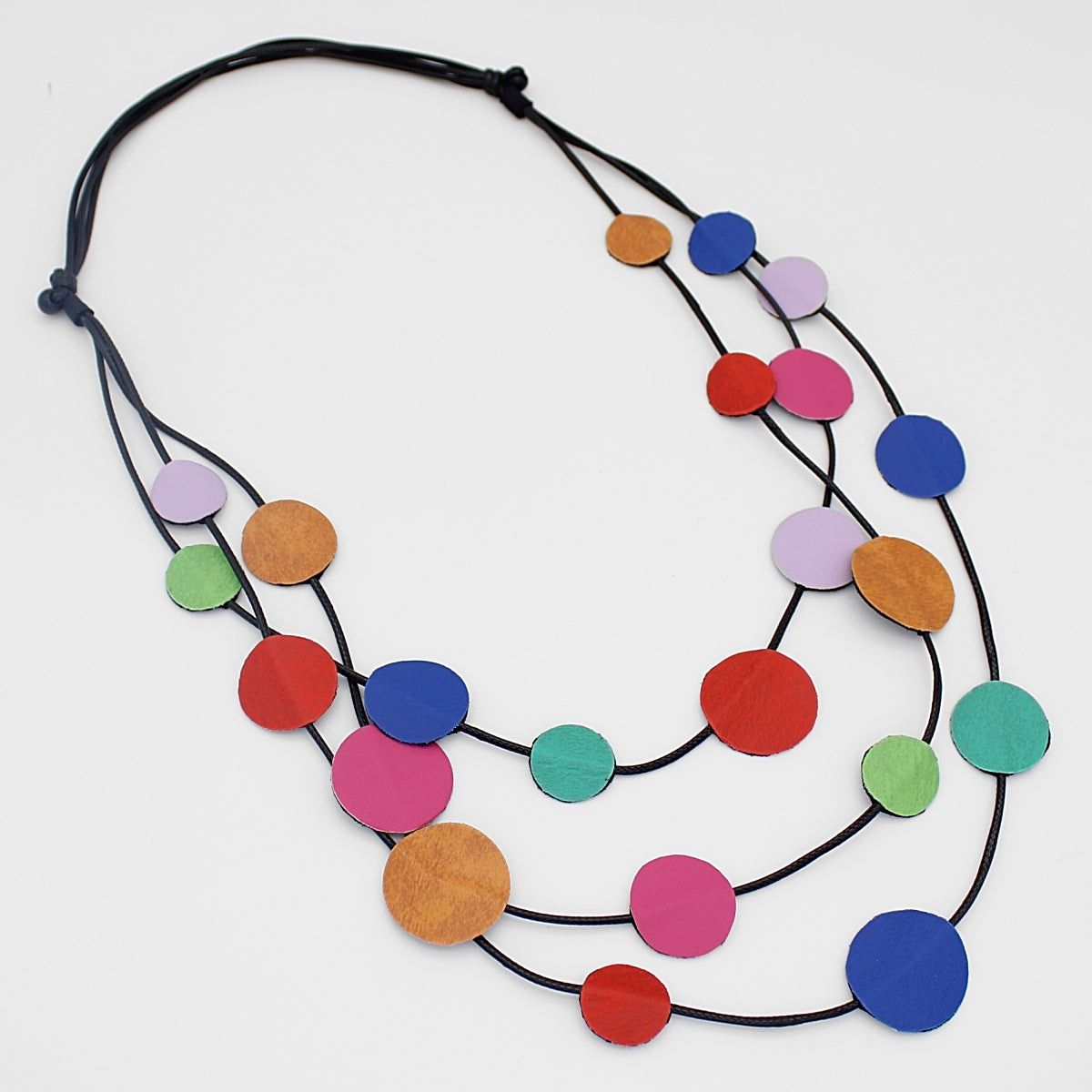 Paris Multicolor Leather Necklace