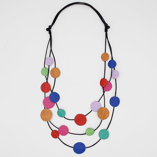Paris Multicolor Leather Necklace