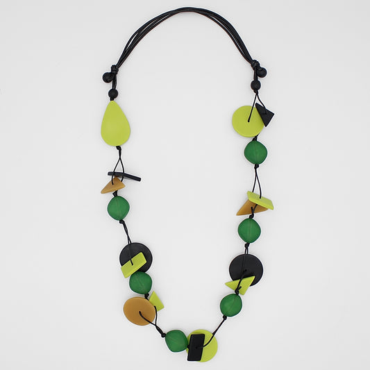 Green Palmer Abstract Beaded Necklace