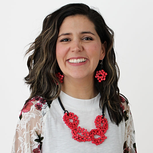 Red Elyse Beaded Necklace