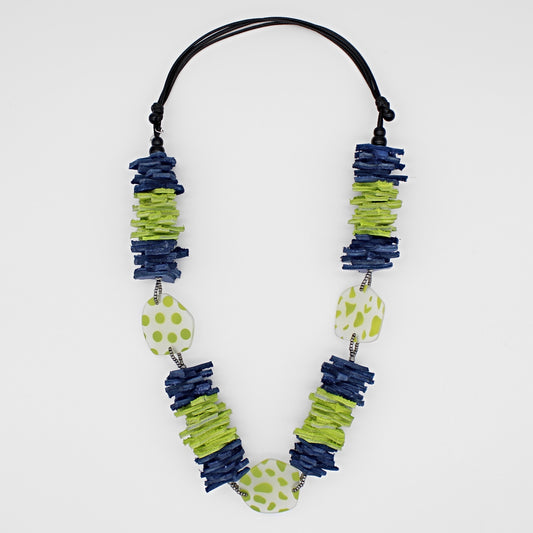 Lime Green Leather Valencia Necklace