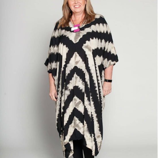 Hand decorated geometric maxi dress