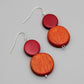 Red and Orange Double Bead Cina Earrings