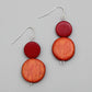 Red and Orange Double Bead Cina Earrings