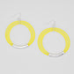 Yellow and Silver Mesh Hoop Earring