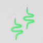 Artistic Rubber Tubing Naya Earrings Green