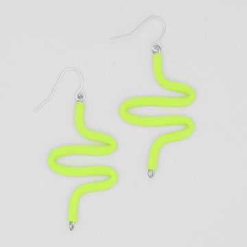 Artistic Rubber Tubing Naya Earrings Neon