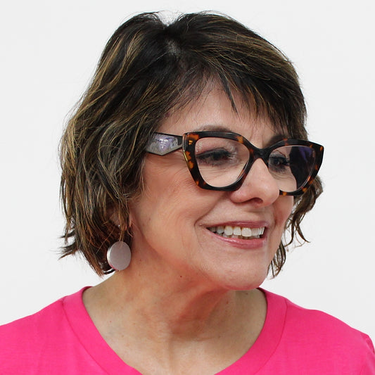 Silver Dot Rosie Earrings - Sylca Designs - Chunky Jewelry 