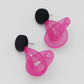 Pink Mesh Abstract Earrings