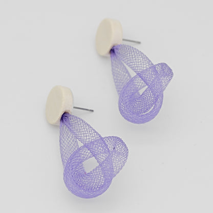 Purple Mesh Abstract Earrings
