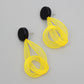 Yellow Mesh Abstract Earrings