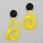 Yellow Mesh Abstract Earrings