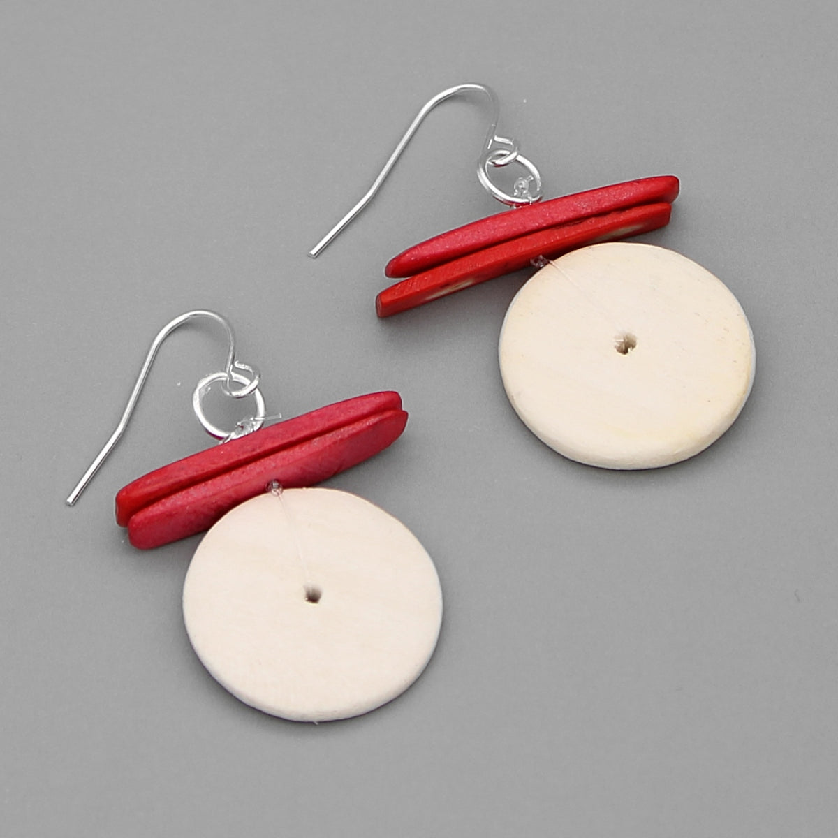 White and Red Elaine Earrings