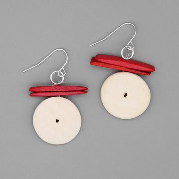 White and Red Elaine Earrings