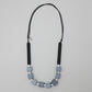 Brie Blue Block Bead Chunky Necklace