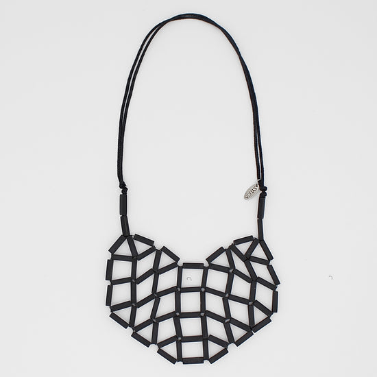 Black Lattice Necklace - Sylca Designs - Chunky Jewelry 