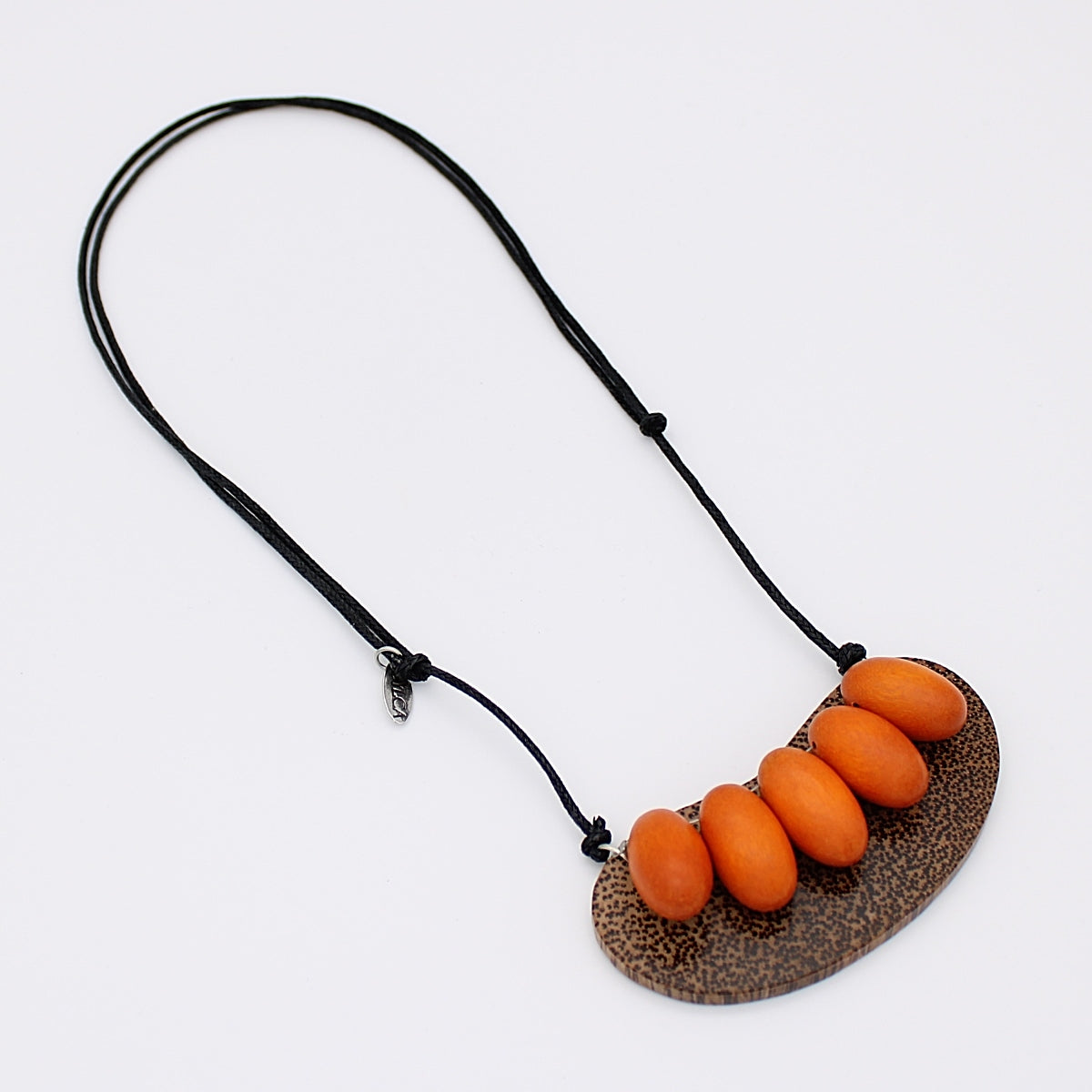 Orange Bead Animal Print Necklace