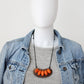 Orange Bead Animal Print Necklace