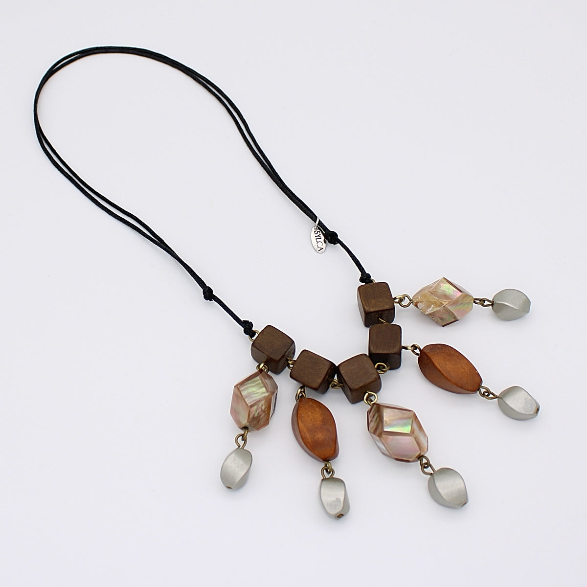 Shades of Brown Careen Dangle Necklace