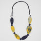 Navy and Yellow Marbled Marcy Necklace