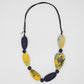Navy and Yellow Marbled Marcy Necklace