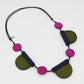Wooden Rylee Necklace Fuchsia