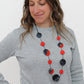 Navy and Red Marbled Marie Necklace